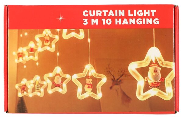 LED božična zavesa 3 m – zvezdice, 125 LED - Božič