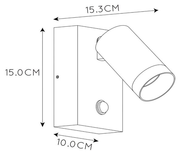 Zunanji stenski reflektor Taylor Sensor, 1-svetlobni beli