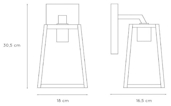 Zunanja stenska svetilka Matslot, višina 30,5 cm