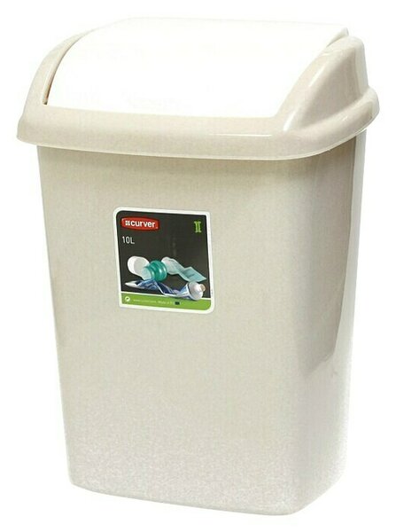 Curver Standardni koš za odpadke (10 l, Plastika, Bež)