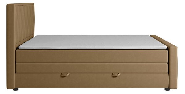 BOXSPRING POSTELJA 180 cm x 200 cm , les, kovina, umetna masa, tekstil bež