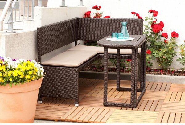 Gardenson Vrtni Set Lambada, Temno Rjava, Z Blazino, 2-Delni