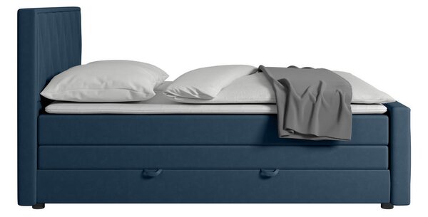 BOXSPRING POSTELJA 180 cm x 200 cm , les, kovina, umetna masa, tekstil modra