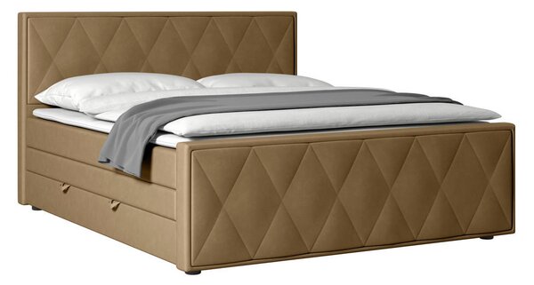 BOXSPRING POSTELJA 180 cm x 200 cm , les, kovina, umetna masa, tekstil bež