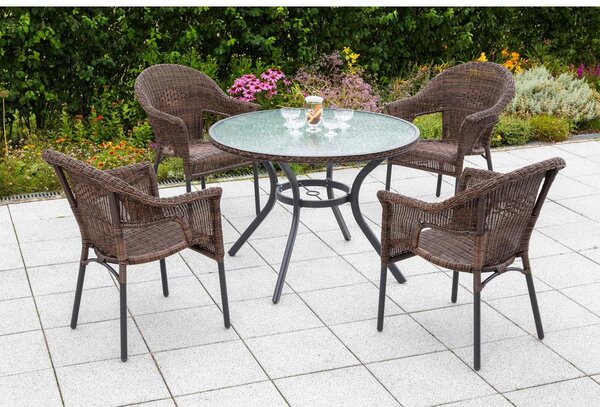 Gardenson Set Vrtnih Sedežev Ravenna, Temno Rjava, 2 Kos