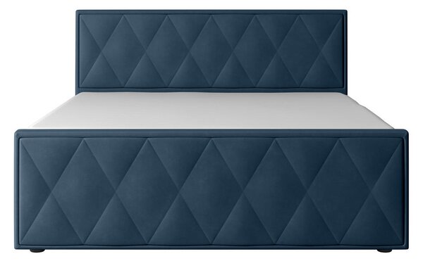 BOXSPRING POSTELJA 180 cm x 200 cm , les, kovina, umetna masa, tekstil modra