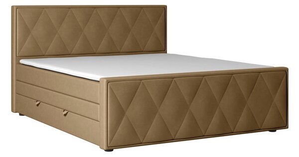 BOXSPRING POSTELJA 180 cm x 200 cm , les, kovina, umetna masa, tekstil bež