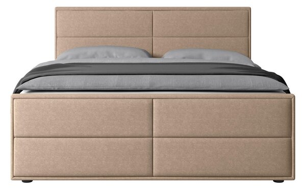 BOXSPRING POSTELJA 180 cm x 200 cm , les, kovina, umetna masa, tekstil, karton, leseni material naravne barve
