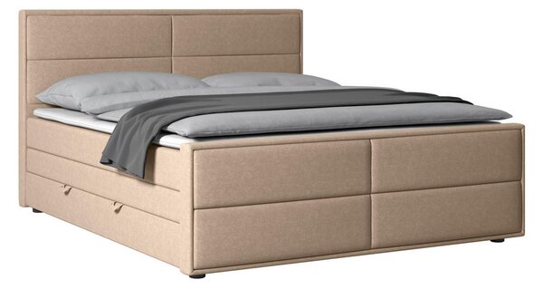 BOXSPRING POSTELJA 180 cm x 200 cm , les, kovina, umetna masa, tekstil, karton, leseni material naravne barve