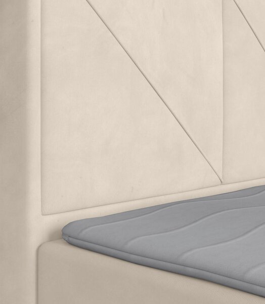 BOXSPRING POSTELJA 120 cm x 200 cm , les, kovina, umetna masa, tekstil bela
