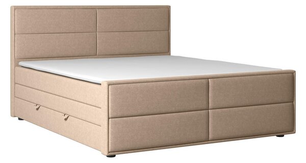 BOXSPRING POSTELJA 180 cm x 200 cm , les, kovina, umetna masa, tekstil, karton, leseni material naravne barve