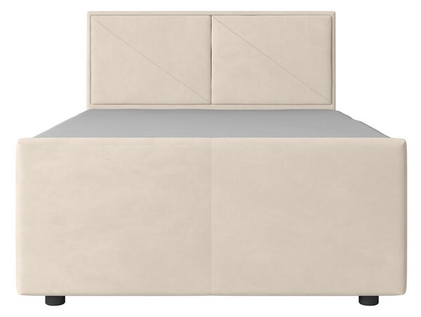 BOXSPRING POSTELJA 120 cm x 200 cm , les, kovina, umetna masa, tekstil bela