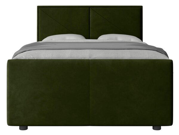 BOXSPRING POSTELJA 120 cm x 200 cm , les, kovina, umetna masa, tekstil zelena