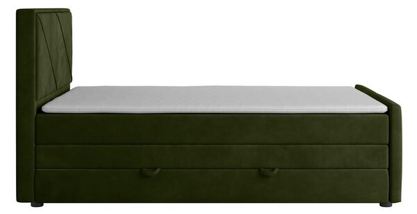 BOXSPRING POSTELJA 120 cm x 200 cm , les, kovina, umetna masa, tekstil zelena