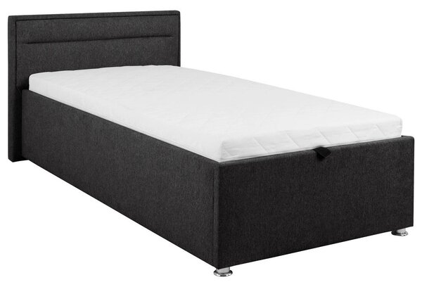 OBLAZINJENA POSTELJA 90 cm x 200 cm , les, kovina, umetna masa, tekstil antracit