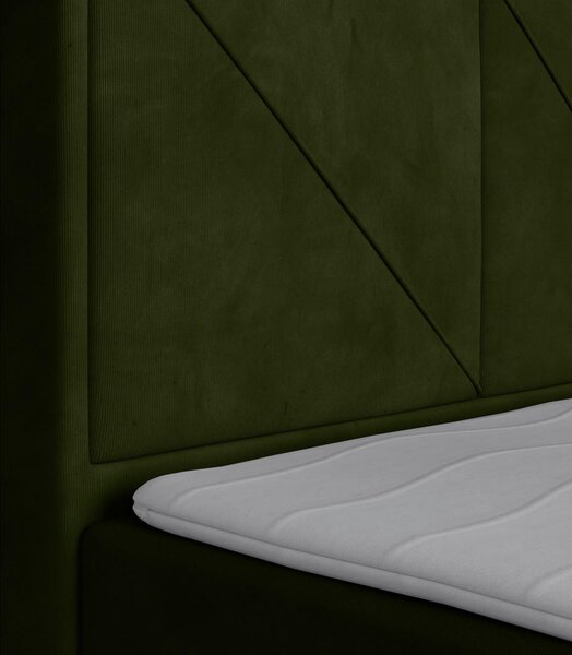 BOXSPRING POSTELJA 120 cm x 200 cm , les, kovina, umetna masa, tekstil zelena