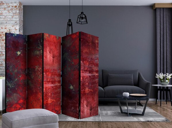 Artgeist Paravan Red Concrete I, 5-Delni, Enostranski