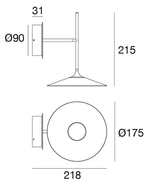 Poe Plus LED stenska svetilka, bela