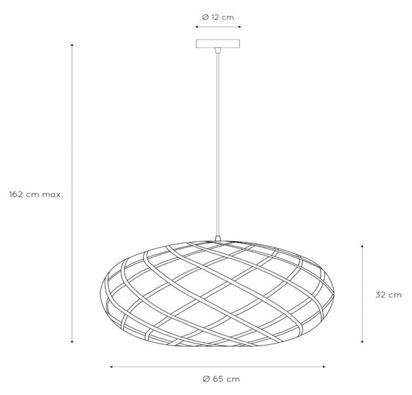 Obesek iz volframa, ovalno senčilo, 65 cm, zlato