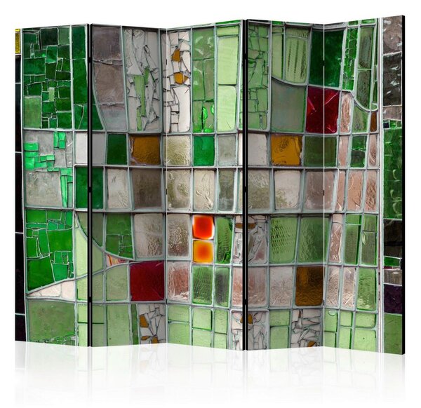 Artgeist Paravan Emerald Stained Glass I, 5-Delni, Enostranski