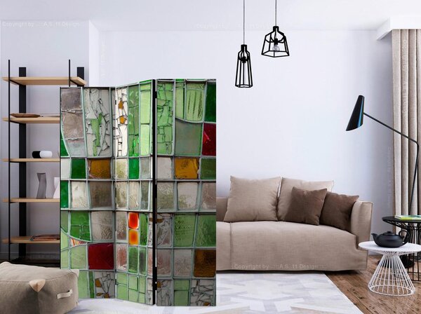Artgeist Paravan Emerald Stained Glass, 3-Delni, Enostranski