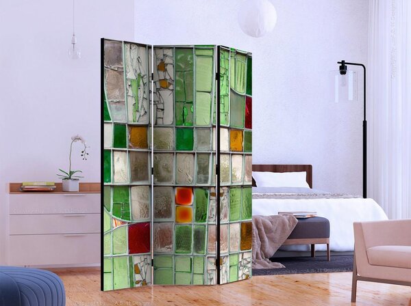 Artgeist Paravan Emerald Stained Glass, 3-Delni, Enostranski