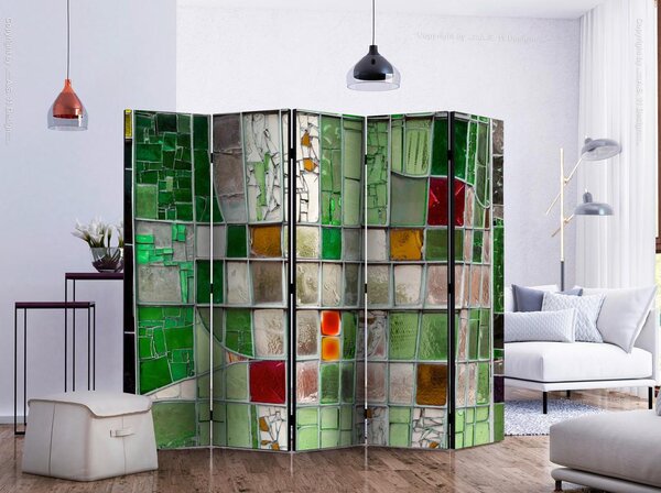 Artgeist Paravan Emerald Stained Glass I, 5-Delni, Enostranski