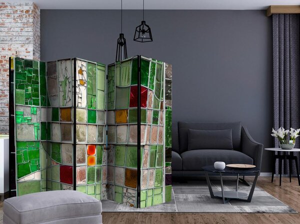 Artgeist Paravan Emerald Stained Glass I, 5-Delni, Enostranski
