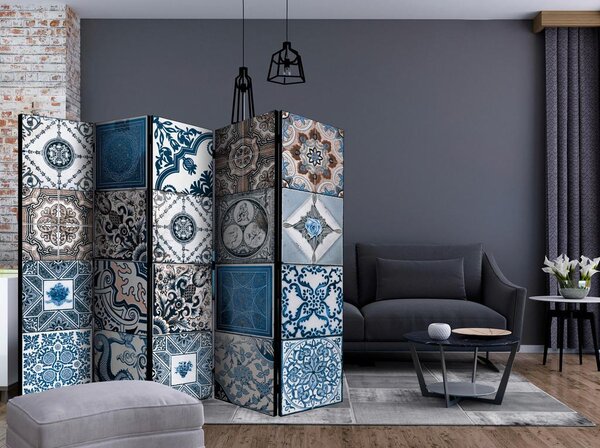 Artgeist Paravan Blue Arabesque I, 5-Delni, Dvostranski