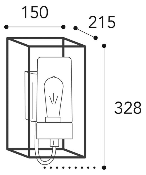 Zunanja stenska svetilka Cubic³ 3362 medeninasta antika/opal