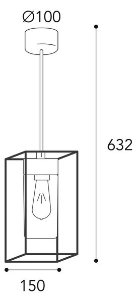 Obesek luči Cubic³ 3368 medenina antique/opal