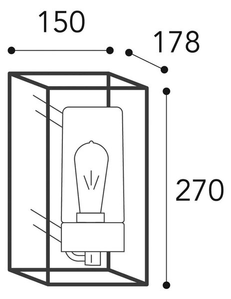 Zunanja stenska svetilka Cubic³ 3365 medeninasta antika/čista