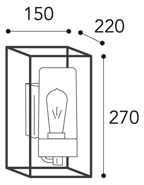 Zunanja stenska svetilka Cubic³ 3364 nikelj antique/opal