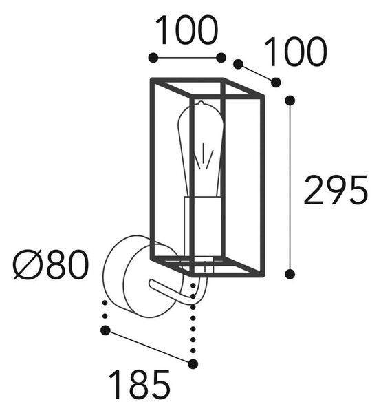 Stenska svetilka Cubic³ 3375 črna