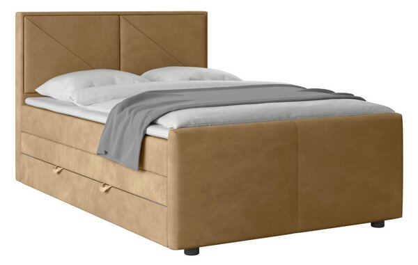 BOXSPRING POSTELJA 120 cm x 200 cm , les, kovina, umetna masa, tekstil bež