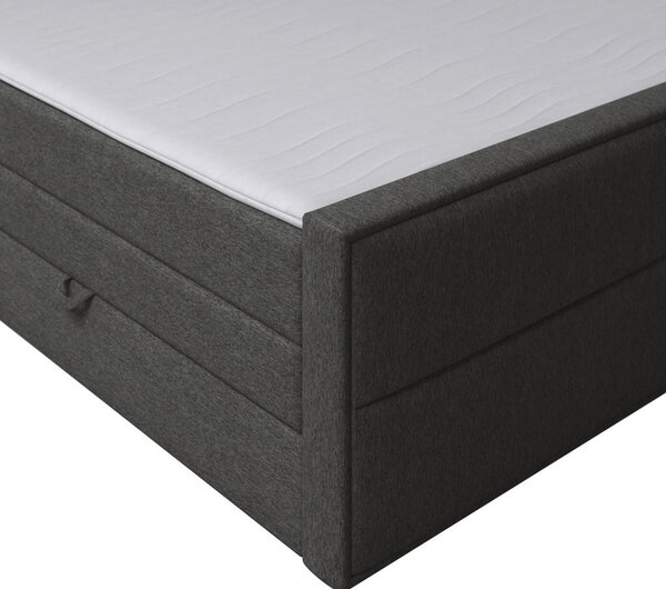 BOXSPRING POSTELJA 120 cm x 200 cm , les, kovina, umetna masa, tekstil antracit