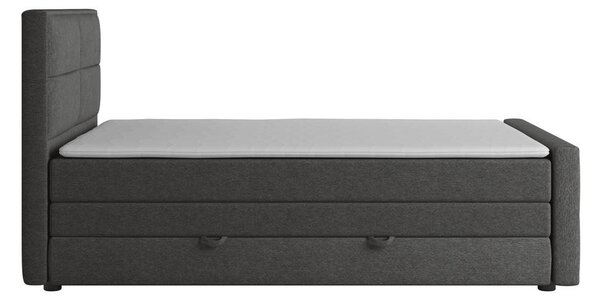 BOXSPRING POSTELJA 120 cm x 200 cm , les, kovina, umetna masa, tekstil antracit
