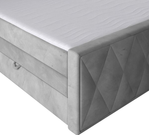 BOXSPRING POSTELJA 140 cm x 200 cm , les, kovina, umetna masa, tekstil bež
