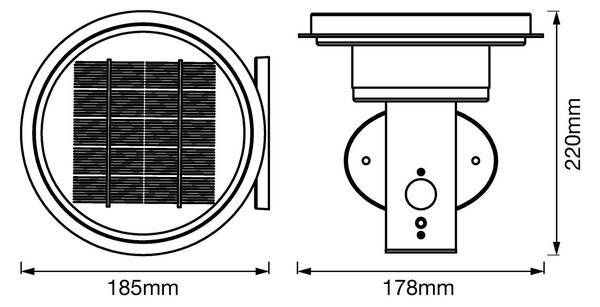 LEDVANCE Endura Solar Double Circle stena črna