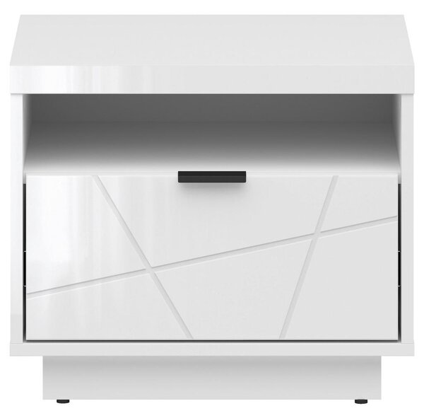 MAJHNA NOČNA OMARICA, bela, bela, visoki sijaj