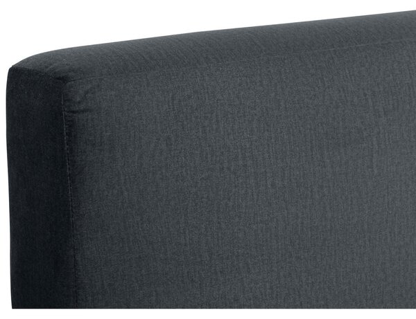 OBLAZINJENA POSTELJA 140 cm x 200 cm , tekstil temno siva