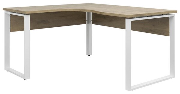 KOTNA PISALNA MIZA leseni material bela, barve hrasta