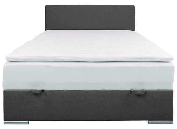POSTELJA Z VZMETNICO 90 cm x 200 cm , tekstil temno siva