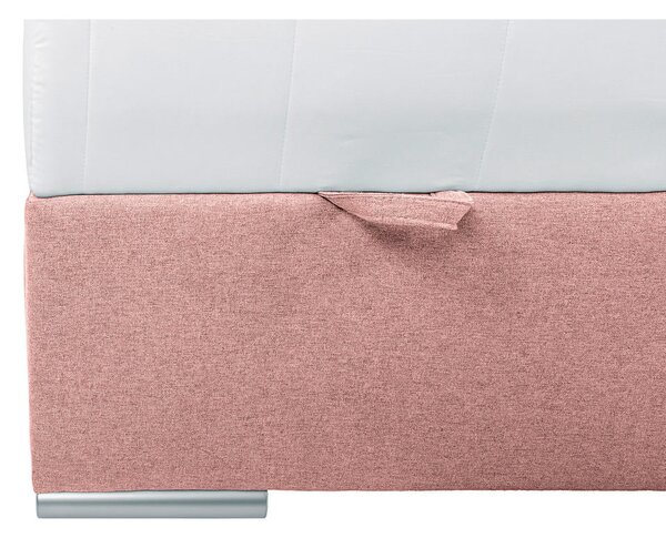 POSTELJA Z VZMETNICO 90 cm x 200 cm , tekstil roza