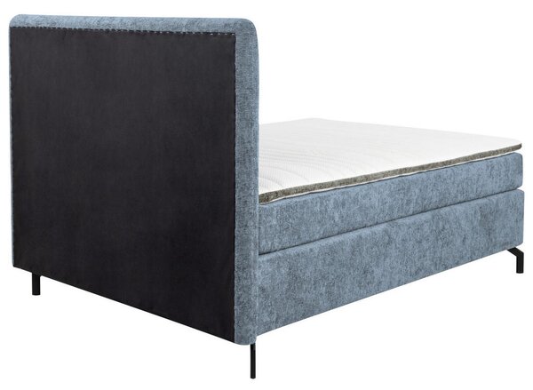 BOXSPRING POSTELJA 140 cm x 200 cm , tekstil svetlo modra