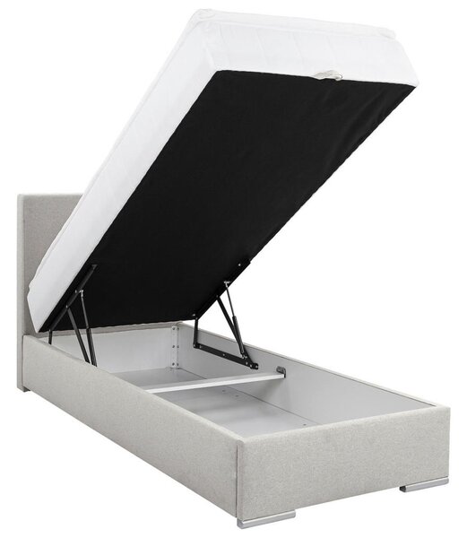 POSTELJA Z VZMETNICO 90 cm x 200 cm , tekstil ekru
