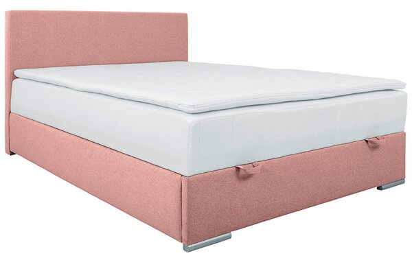 POSTELJA Z VZMETNICO 90 cm x 200 cm , tekstil roza