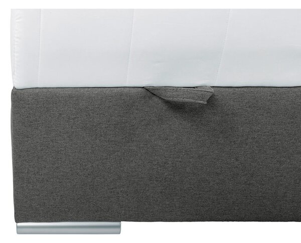 POSTELJA Z VZMETNICO 90 cm x 200 cm , tekstil temno siva