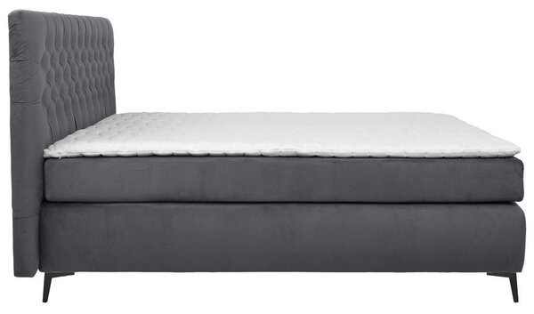 BOXSPRING POSTELJA 160 cm x 200 cm , tekstil siva