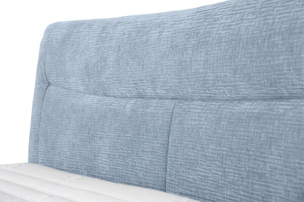 BOXSPRING POSTELJA 140 cm x 200 cm , tekstil svetlo modra